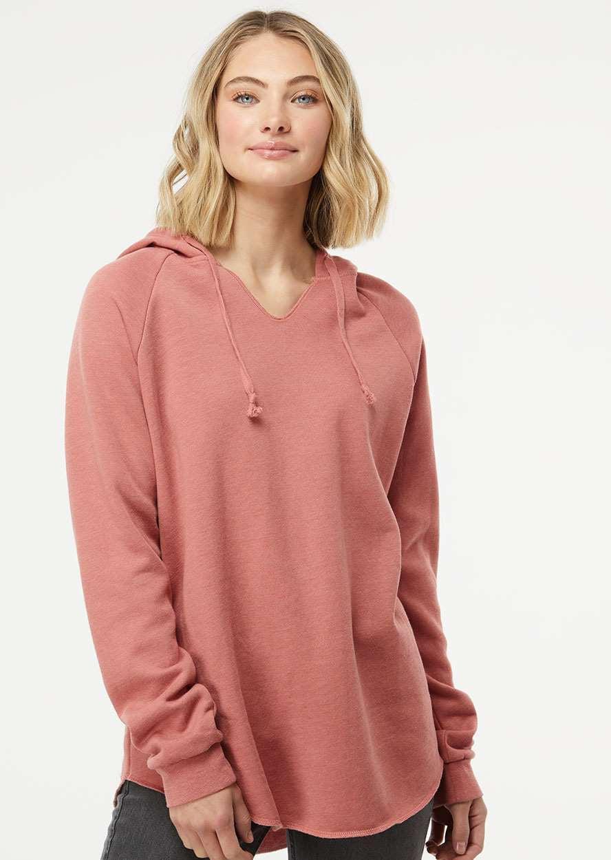 no-logo Independent Trading Co. Ladies Lightweight California Wave Wash Hooded Sweatshirt-Ladies Layering-Independent Trading Co.-Thread Logic