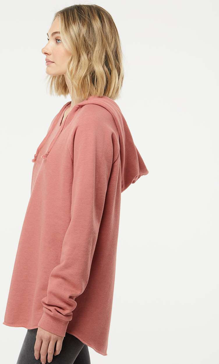 no-logo Independent Trading Co. Ladies Lightweight California Wave Wash Hooded Sweatshirt-Ladies Layering-Independent Trading Co.-Thread Logic