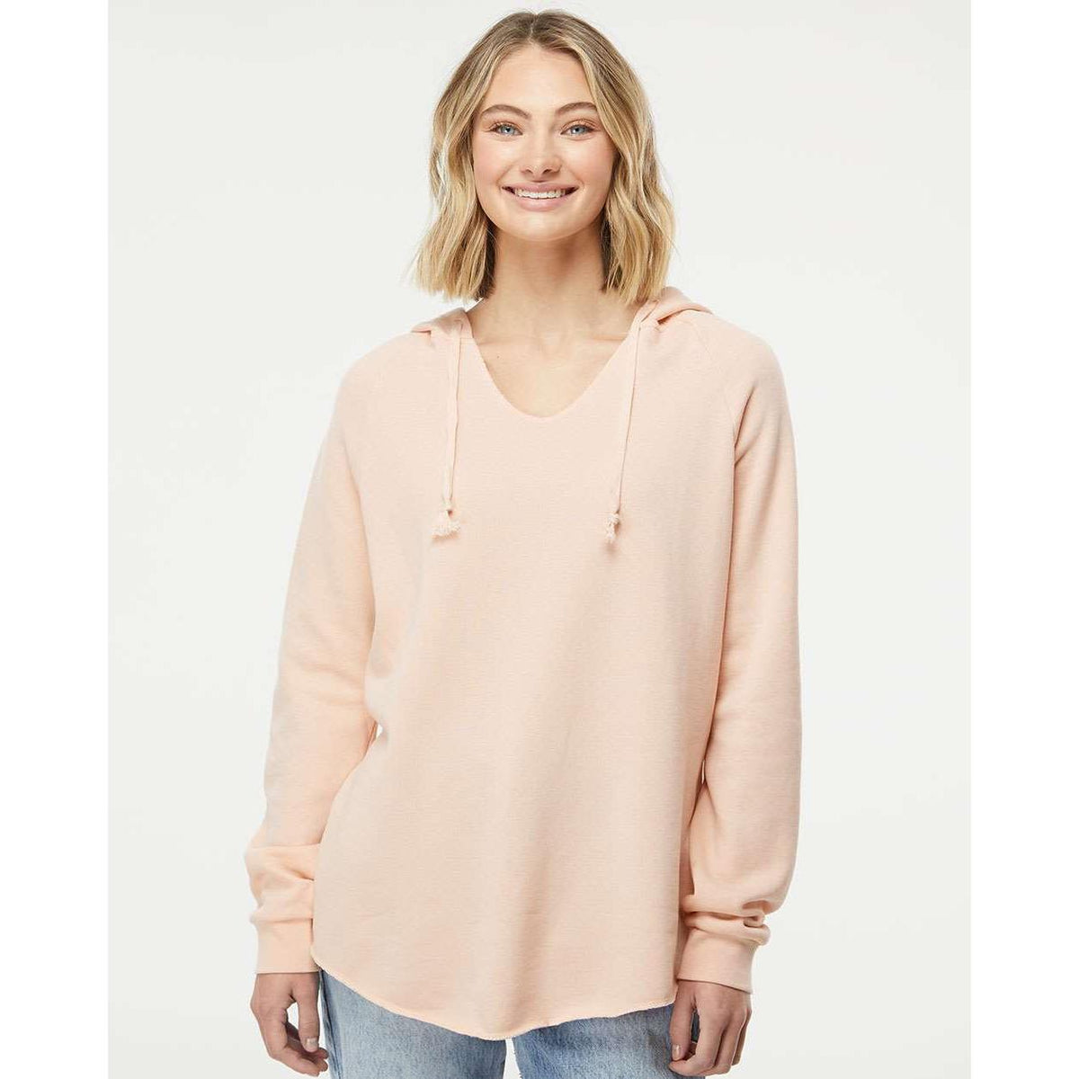 no-logo Independent Trading Co. Ladies Lightweight California Wave Wash Hooded Sweatshirt-Ladies Layering-Independent Trading Co.-Thread Logic