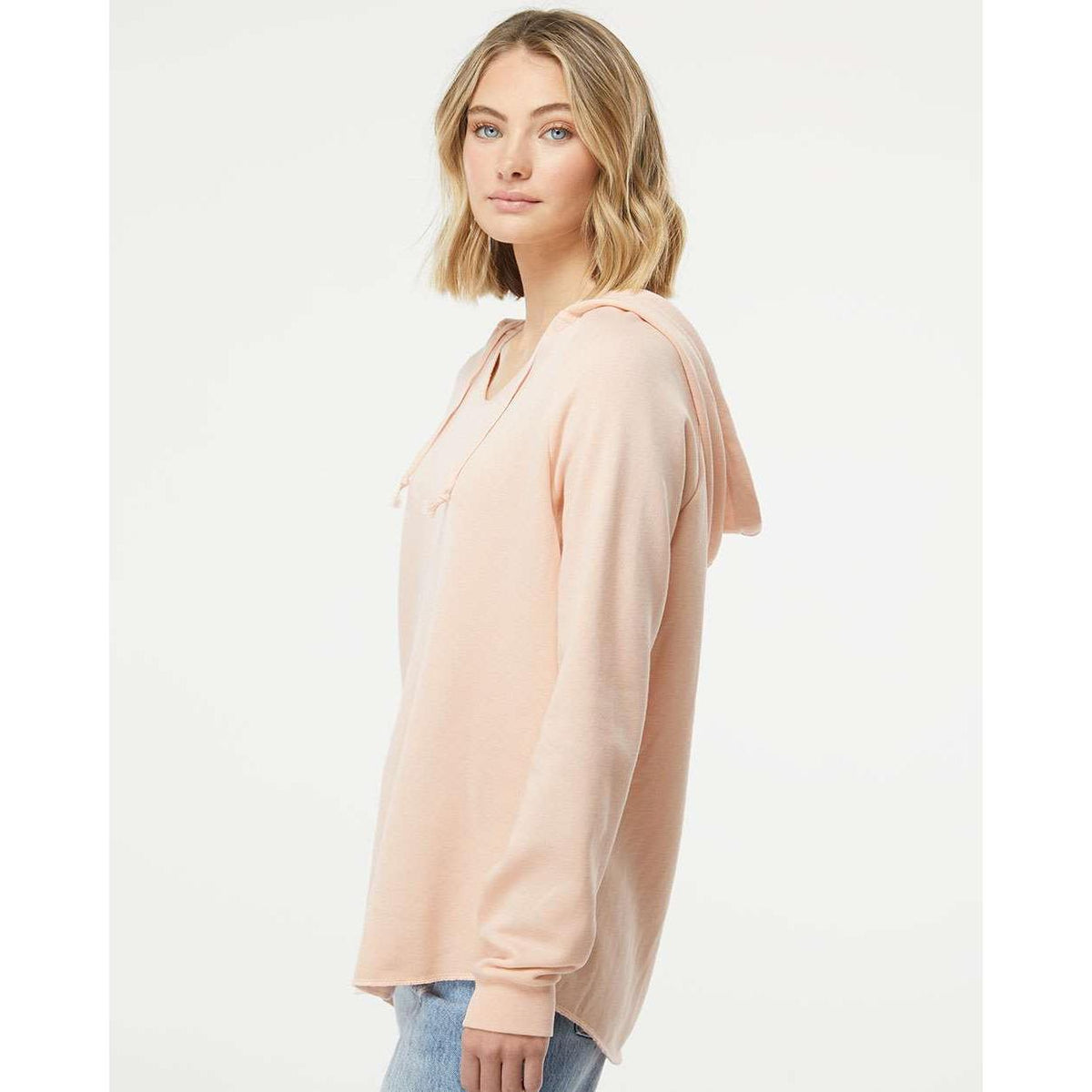 no-logo Independent Trading Co. Ladies Lightweight California Wave Wash Hooded Sweatshirt-Ladies Layering-Independent Trading Co.-Thread Logic