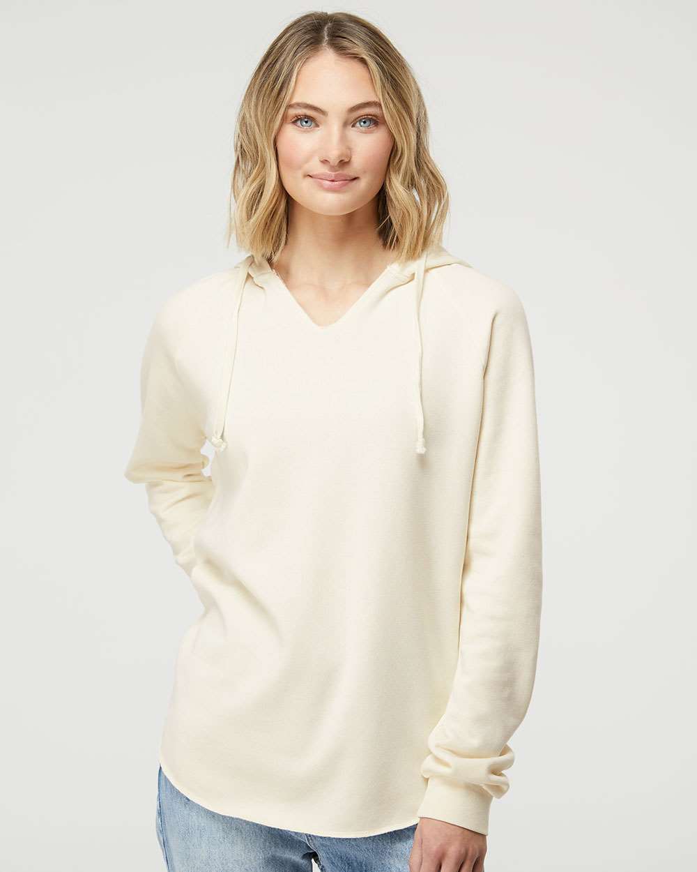 no-logo Independent Trading Co. Ladies Lightweight California Wave Wash Hooded Sweatshirt-Ladies Layering-Independent Trading Co.-Thread Logic