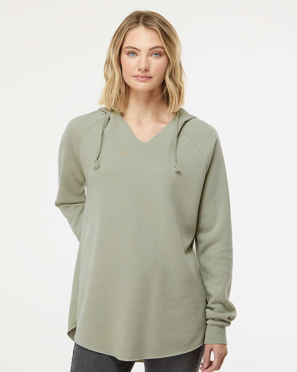 no-logo Independent Trading Co. Ladies Lightweight California Wave Wash Hooded Sweatshirt-Ladies Layering-Independent Trading Co.-Thread Logic