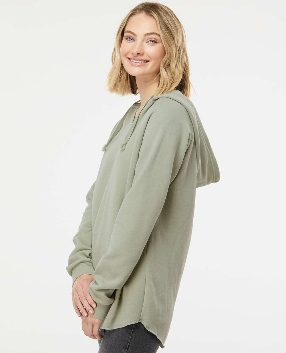no-logo Independent Trading Co. Ladies Lightweight California Wave Wash Hooded Sweatshirt-Ladies Layering-Independent Trading Co.-Thread Logic