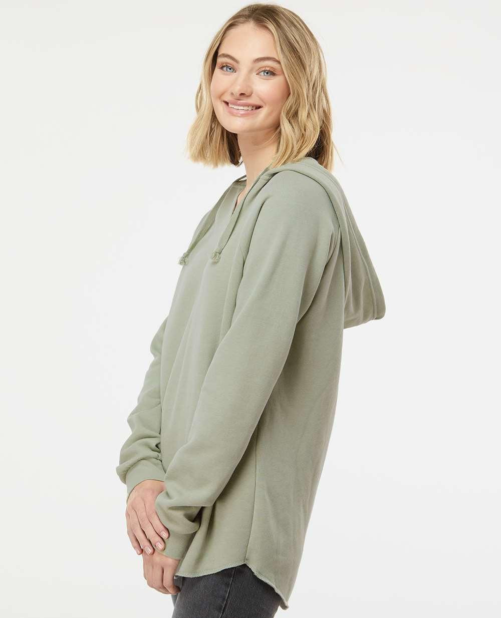 no-logo Independent Trading Co. Ladies Lightweight California Wave Wash Hooded Sweatshirt-Ladies Layering-Independent Trading Co.-Thread Logic