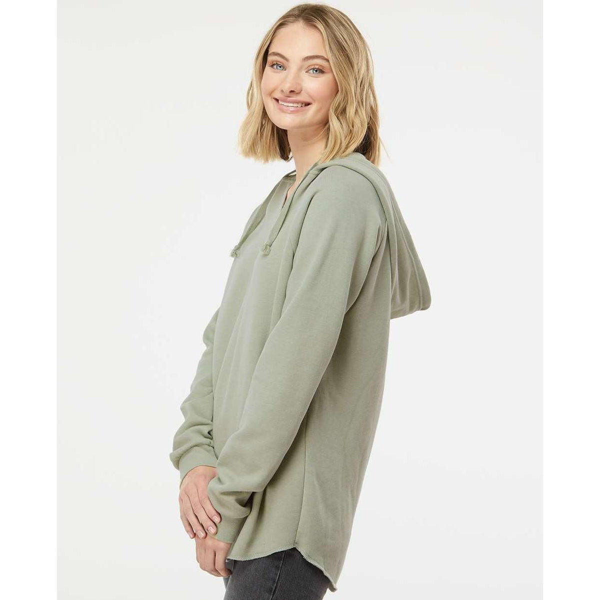 no-logo Independent Trading Co. Ladies Lightweight California Wave Wash Hooded Sweatshirt-Ladies Layering-Independent Trading Co.-Thread Logic