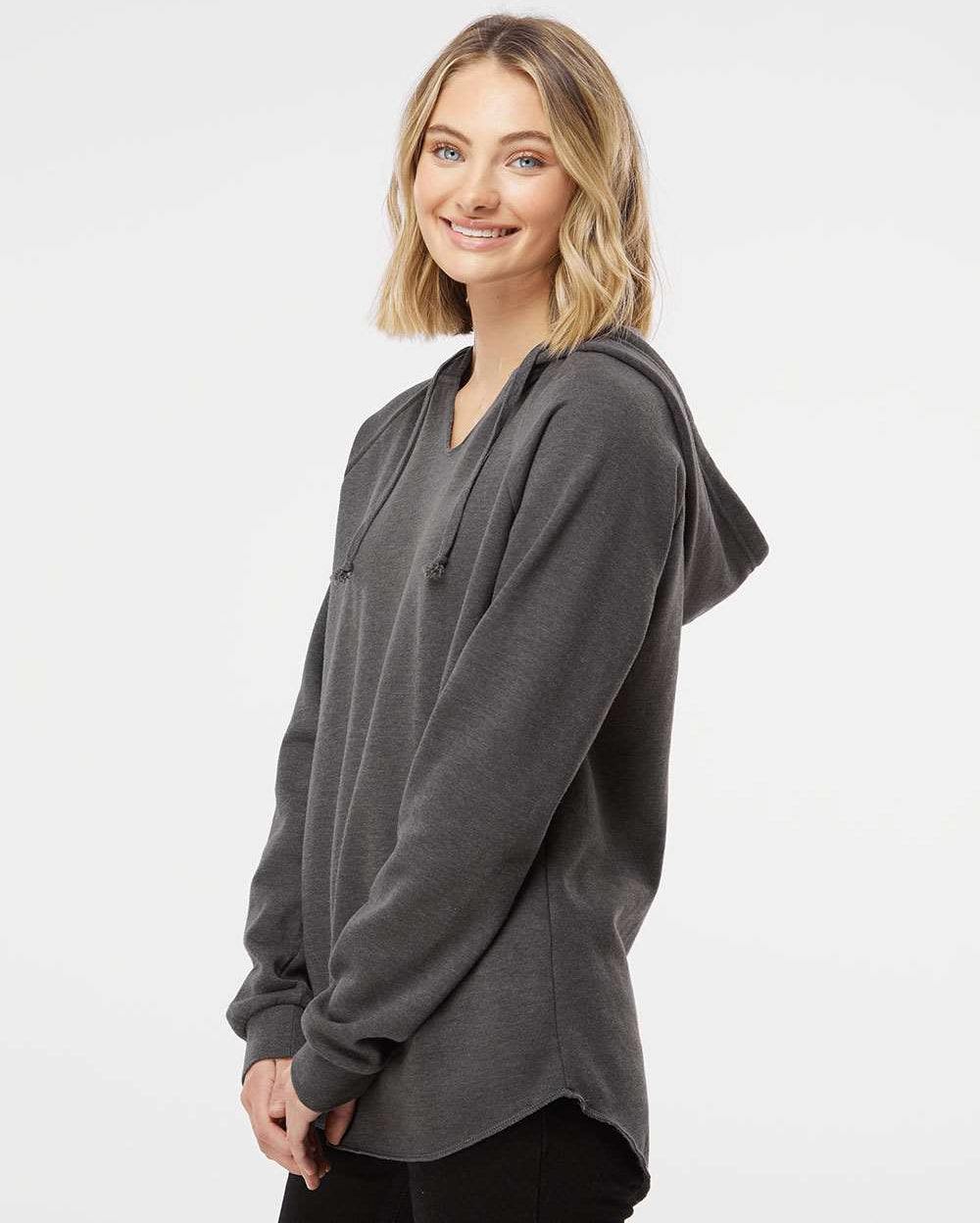 no-logo Independent Trading Co. Ladies Lightweight California Wave Wash Hooded Sweatshirt-Ladies Layering-Independent Trading Co.-Thread Logic