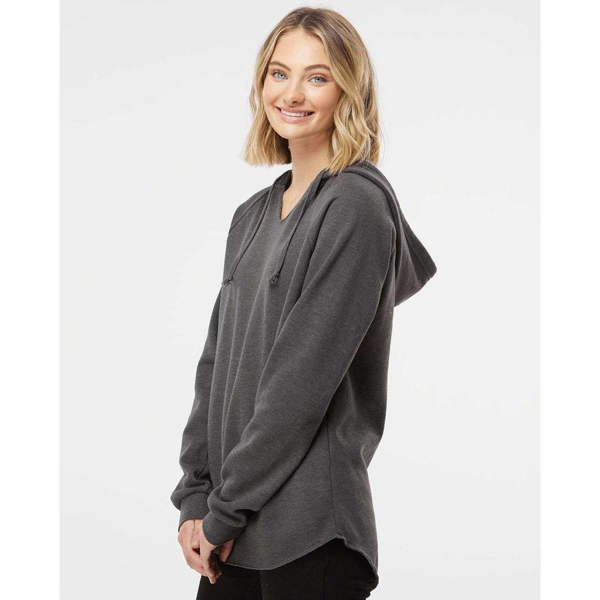 no-logo Independent Trading Co. Ladies Lightweight California Wave Wash Hooded Sweatshirt-Ladies Layering-Independent Trading Co.-Thread Logic