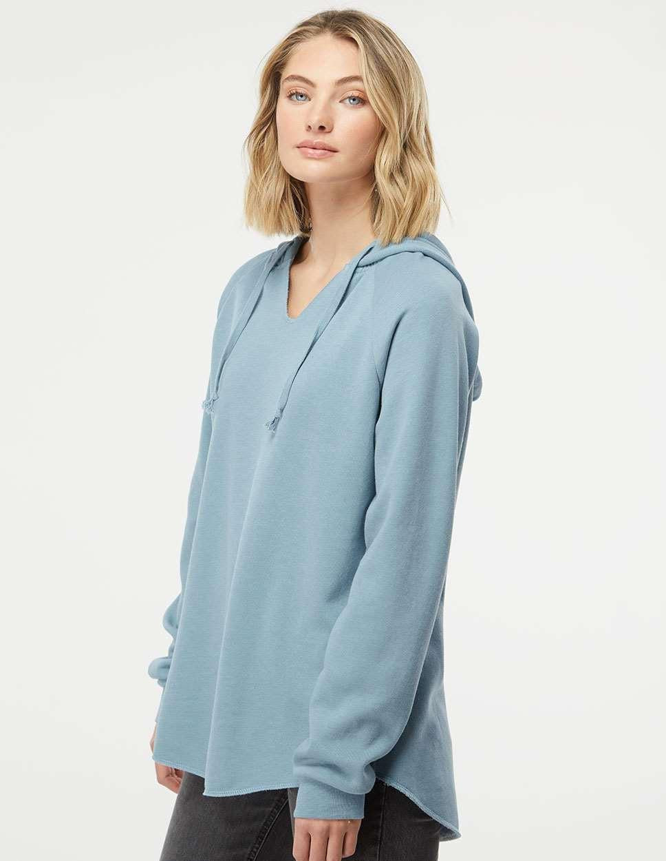 no-logo Independent Trading Co. Ladies Lightweight California Wave Wash Hooded Sweatshirt-Ladies Layering-Independent Trading Co.-Thread Logic