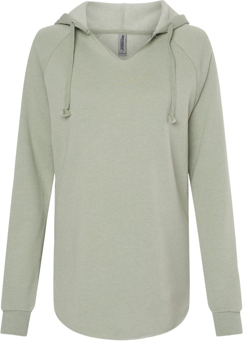 Independent Trading Co. Ladies Lightweight California Wave Wash Hooded Sweatshirt