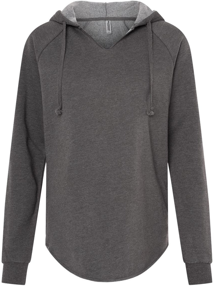 OUTLET-Independent Trading Co. Ladies Lightweight California Wave Wash Hooded Sweatshirt