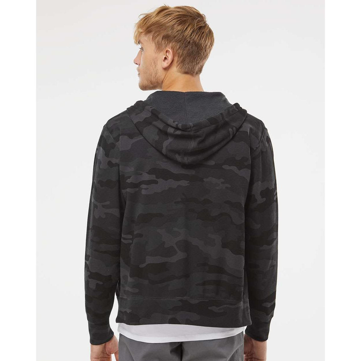no-logo Independent Trading Co. Lightweight Full-Zip Hooded Sweatshirt-Men's Layering-Independent Trading Co.-Thread Logic