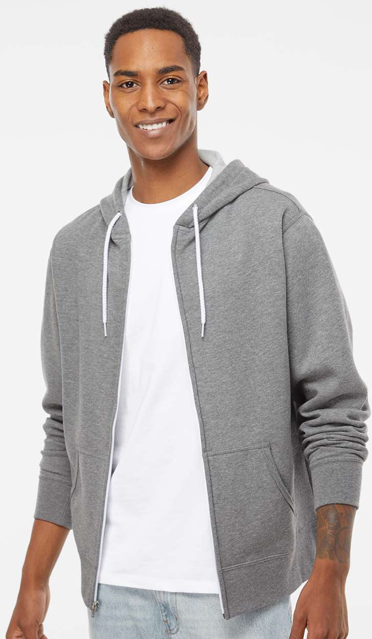 no-logo Independent Trading Co. Lightweight Full-Zip Hooded Sweatshirt-Men's Layering-Independent Trading Co.-Thread Logic