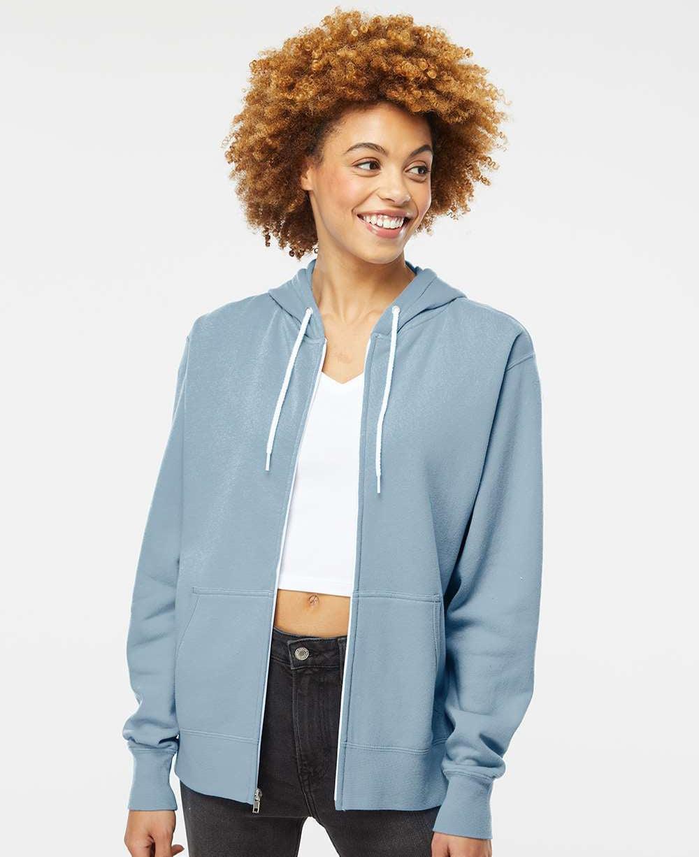 no-logo Independent Trading Co. Lightweight Full-Zip Hooded Sweatshirt-Men's Layering-Independent Trading Co.-Thread Logic