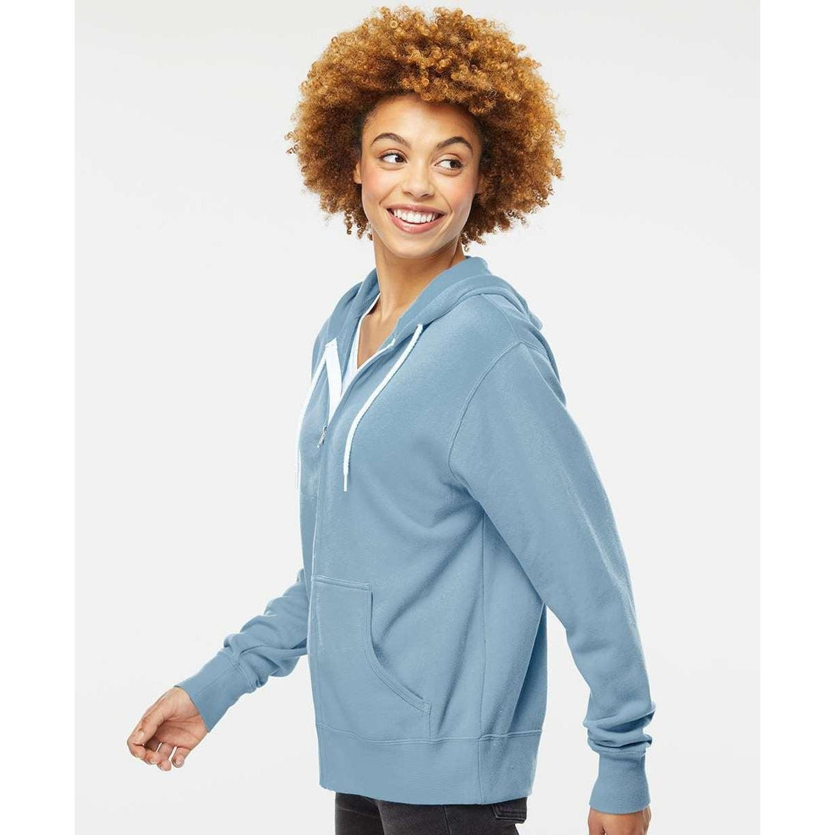 no-logo Independent Trading Co. Lightweight Full-Zip Hooded Sweatshirt-Men's Layering-Independent Trading Co.-Thread Logic