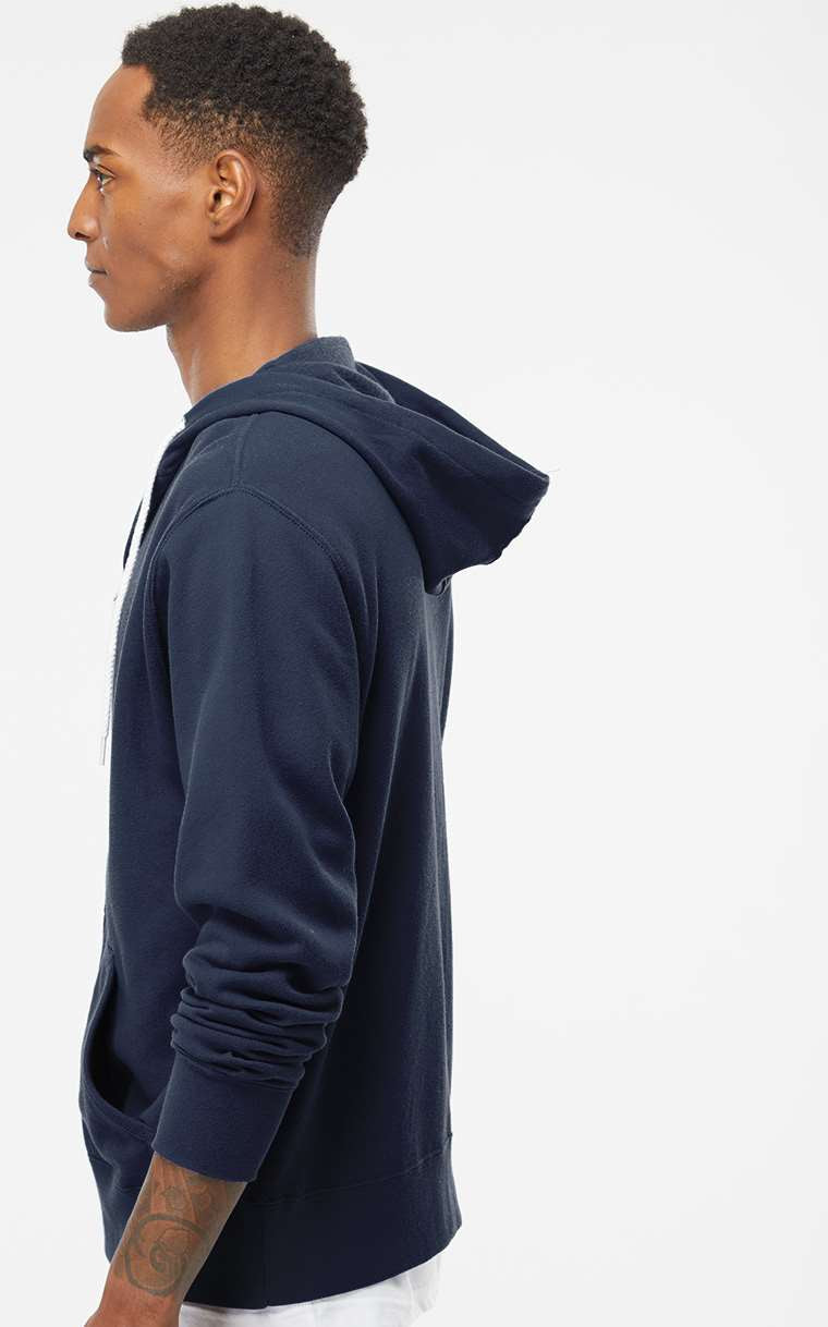 no-logo Independent Trading Co. Lightweight Full-Zip Hooded Sweatshirt-Men's Layering-Independent Trading Co.-Thread Logic