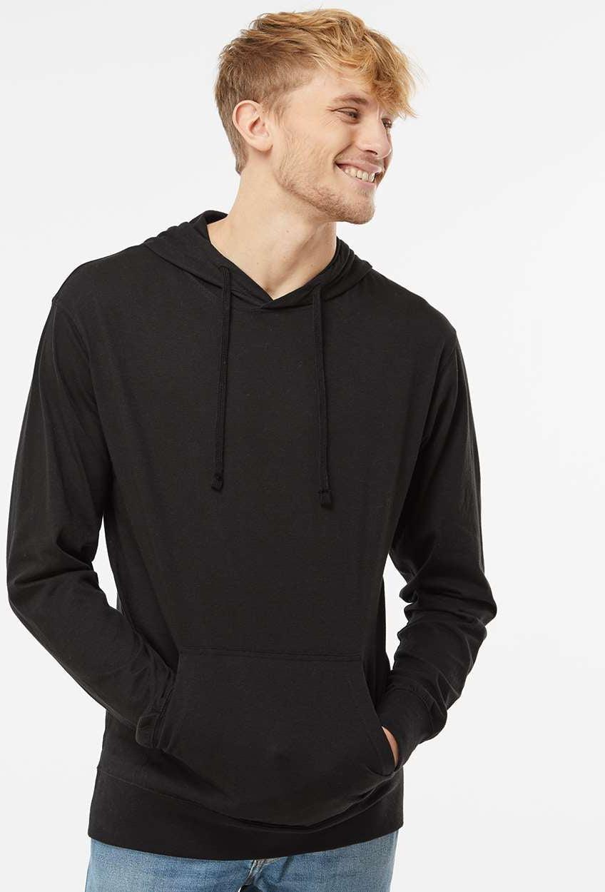 no-logo Independent Trading Co. Lightweight Hooded Pullover T-Shirt -Men's T Shirts-Independent Trading Co.-Thread Logic