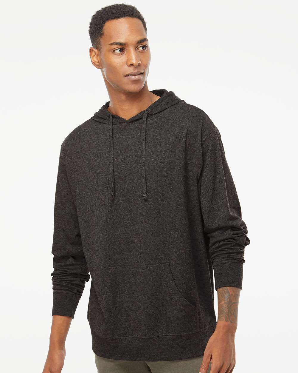 no-logo Independent Trading Co. Lightweight Hooded Pullover T-Shirt -Men's T Shirts-Independent Trading Co.-Thread Logic