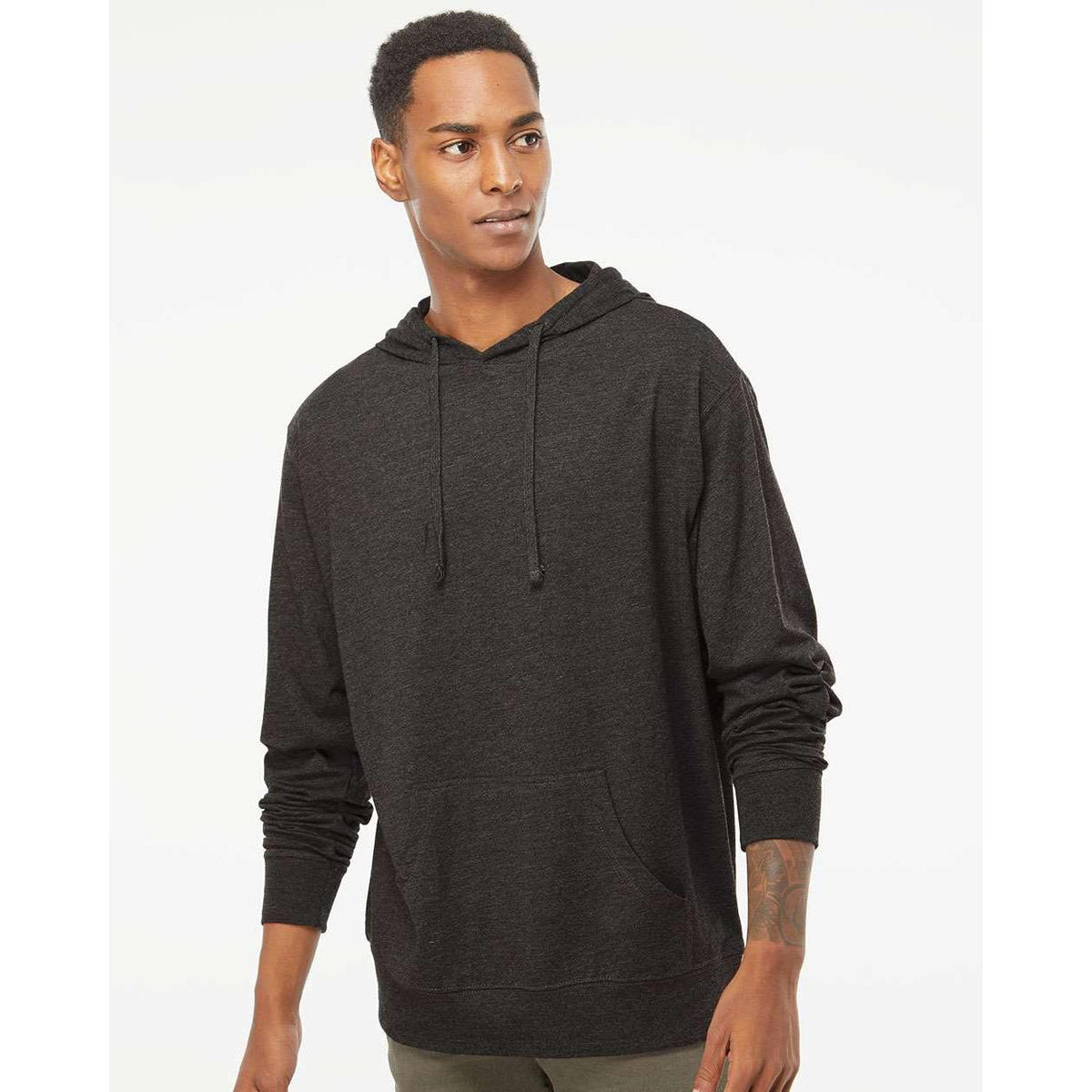 no-logo Independent Trading Co. Lightweight Hooded Pullover T-Shirt -Men's T Shirts-Independent Trading Co.-Thread Logic