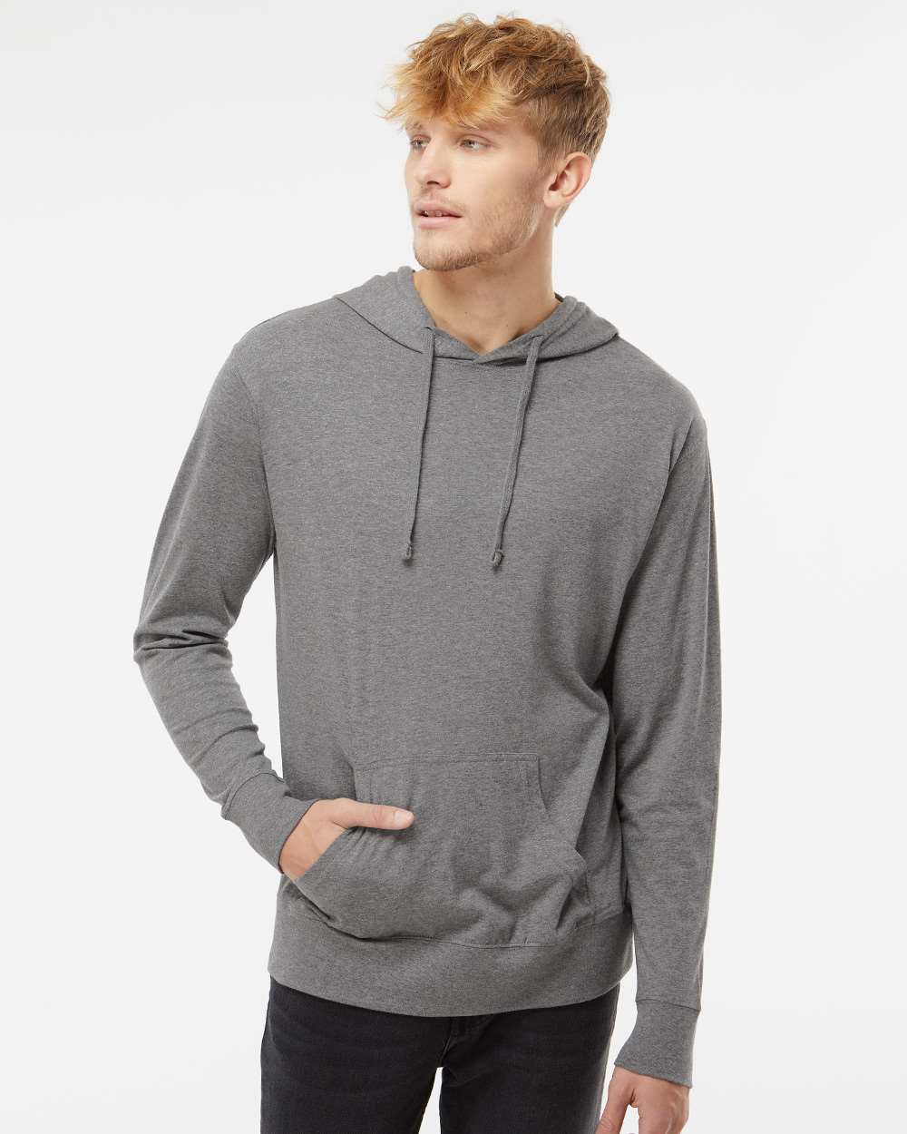 no-logo Independent Trading Co. Lightweight Hooded Pullover T-Shirt -Men's T Shirts-Independent Trading Co.-Thread Logic