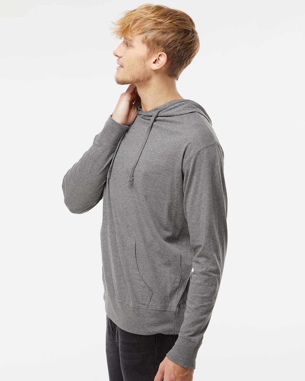 no-logo Independent Trading Co. Lightweight Hooded Pullover T-Shirt -Men's T Shirts-Independent Trading Co.-Thread Logic