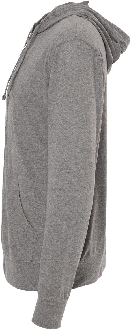 no-logo Independent Trading Co. Lightweight Jersey Full-Zip Hooded T-Shirt -Men's Layering-Independent Trading Co.-Thread Logic