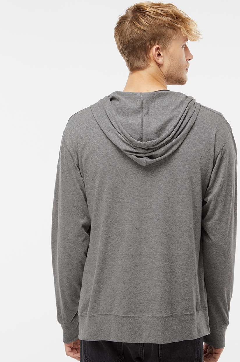 no-logo Independent Trading Co. Lightweight Jersey Full-Zip Hooded T-Shirt -Men's Layering-Independent Trading Co.-Thread Logic
