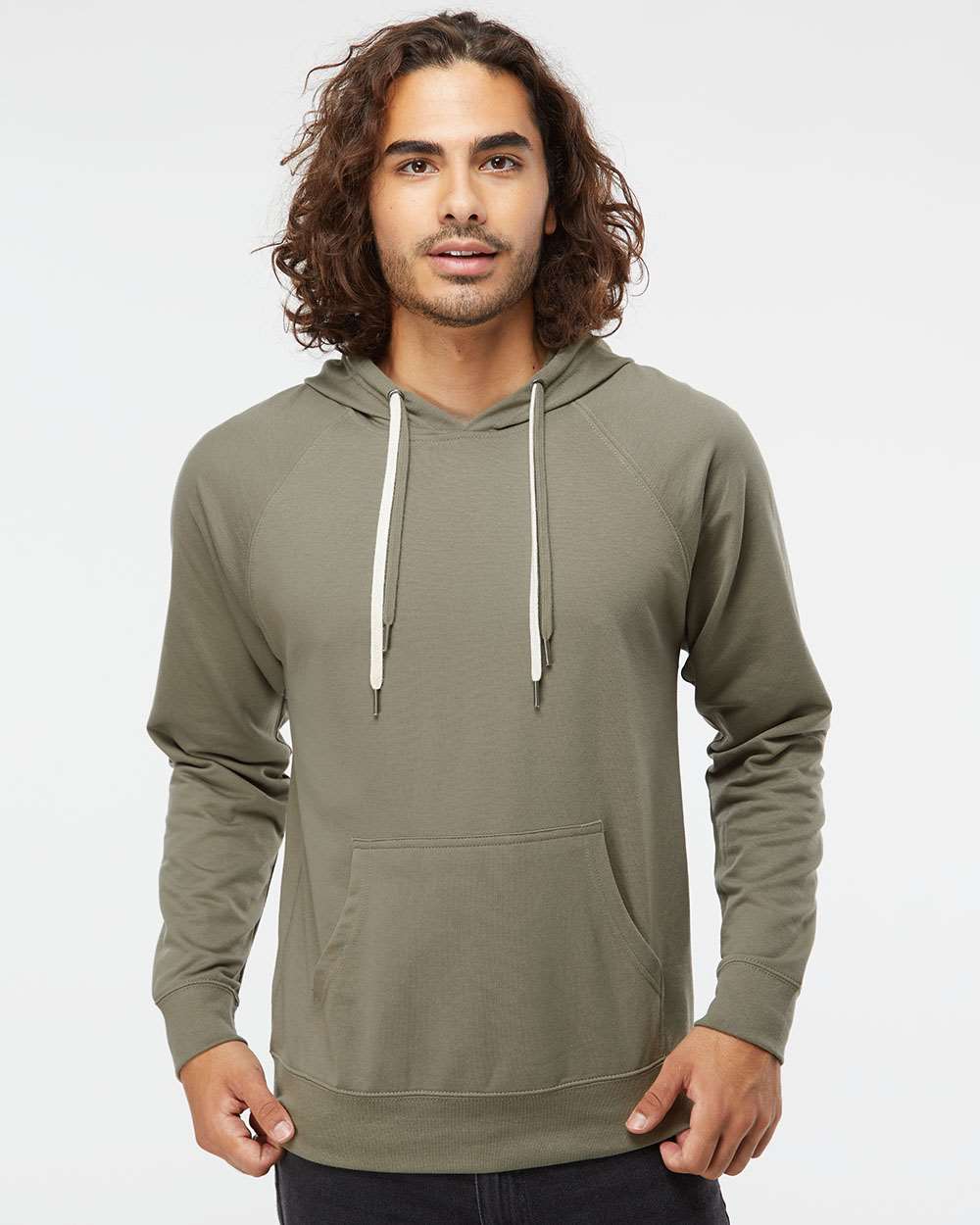 no-logo Independent Trading Co. Lightweight Loopback Terry Hooded Pullover-Men's Layering-Independent Trading Co.-Thread Logic