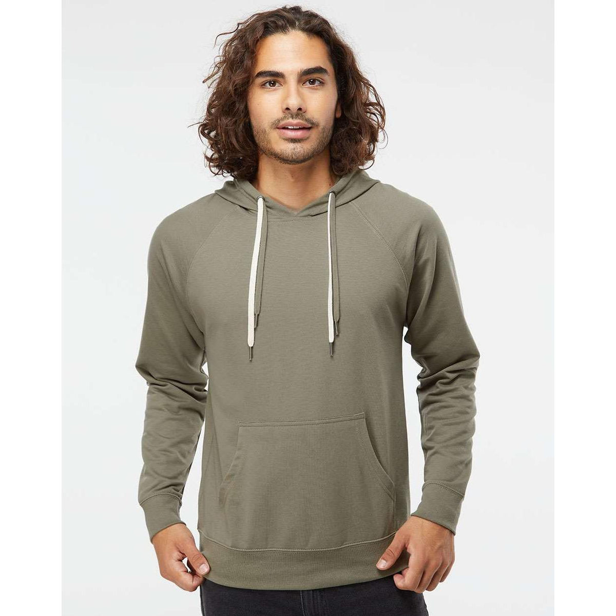 no-logo Independent Trading Co. Lightweight Loopback Terry Hooded Pullover-Men's Layering-Independent Trading Co.-Thread Logic
