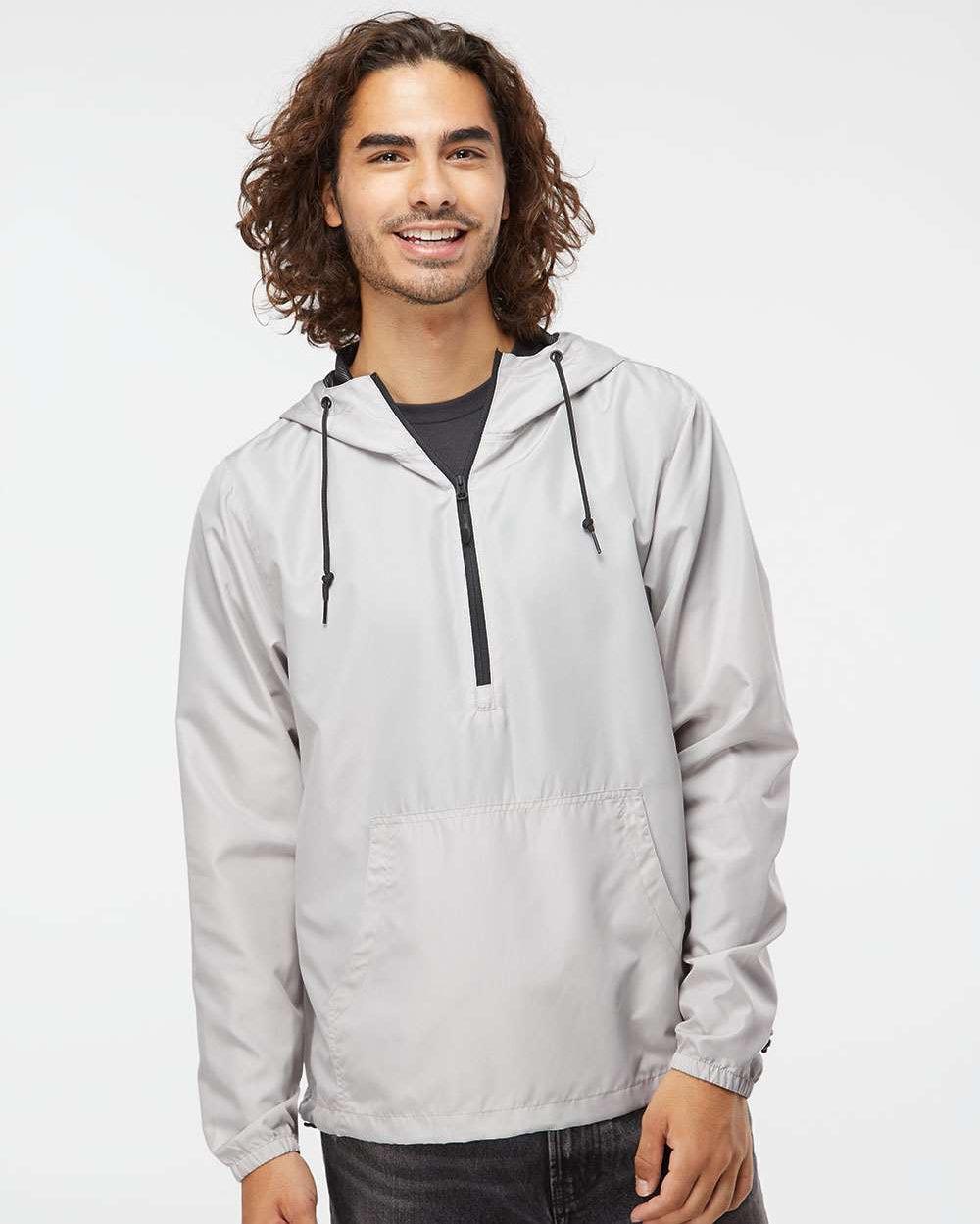 no-logo Independent Trading Co. Lightweight Windbreaker Pullover Jacket -Men's Jackets-Independent Trading Co.-Thread Logic