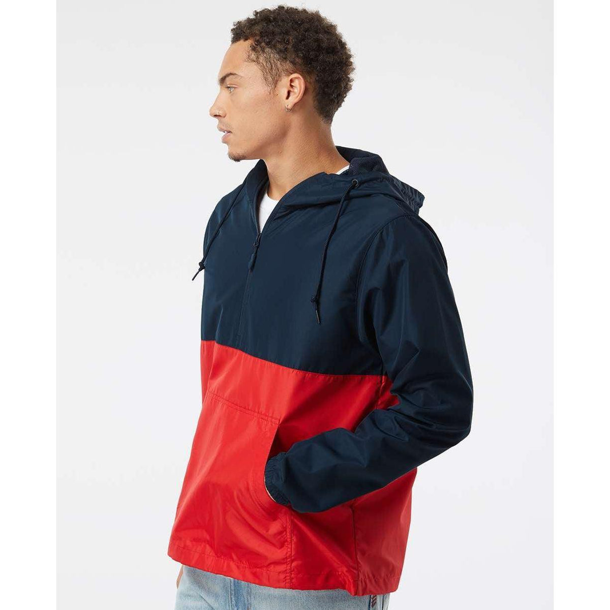 no-logo Independent Trading Co. Lightweight Windbreaker Pullover Jacket -Men's Jackets-Independent Trading Co.-Thread Logic