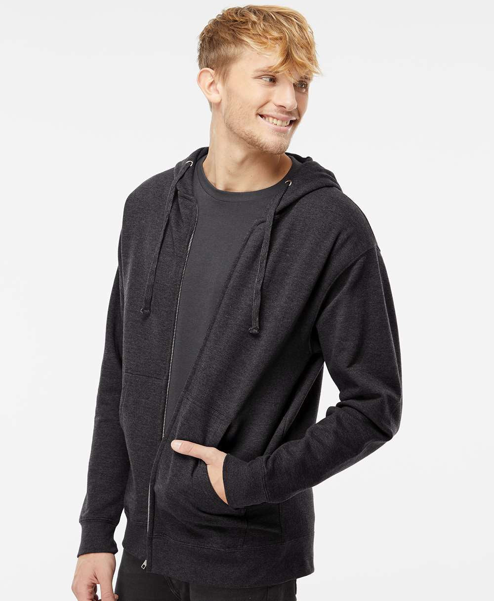 no-logo Independent Trading Co. Midweight Full-Zip Hooded Sweatshirt -Men's Layering-Independent Trading Co.-Thread Logic