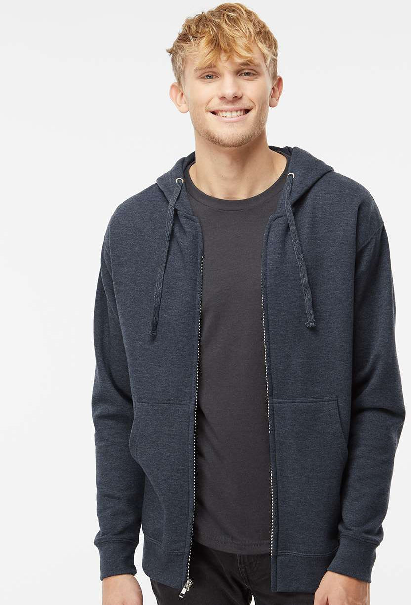 no-logo Independent Trading Co. Midweight Full-Zip Hooded Sweatshirt -Men's Layering-Independent Trading Co.-Thread Logic