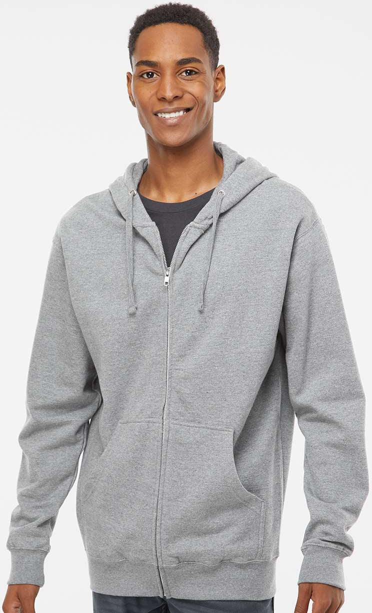no-logo Independent Trading Co. Midweight Full-Zip Hooded Sweatshirt -Men's Layering-Independent Trading Co.-Thread Logic