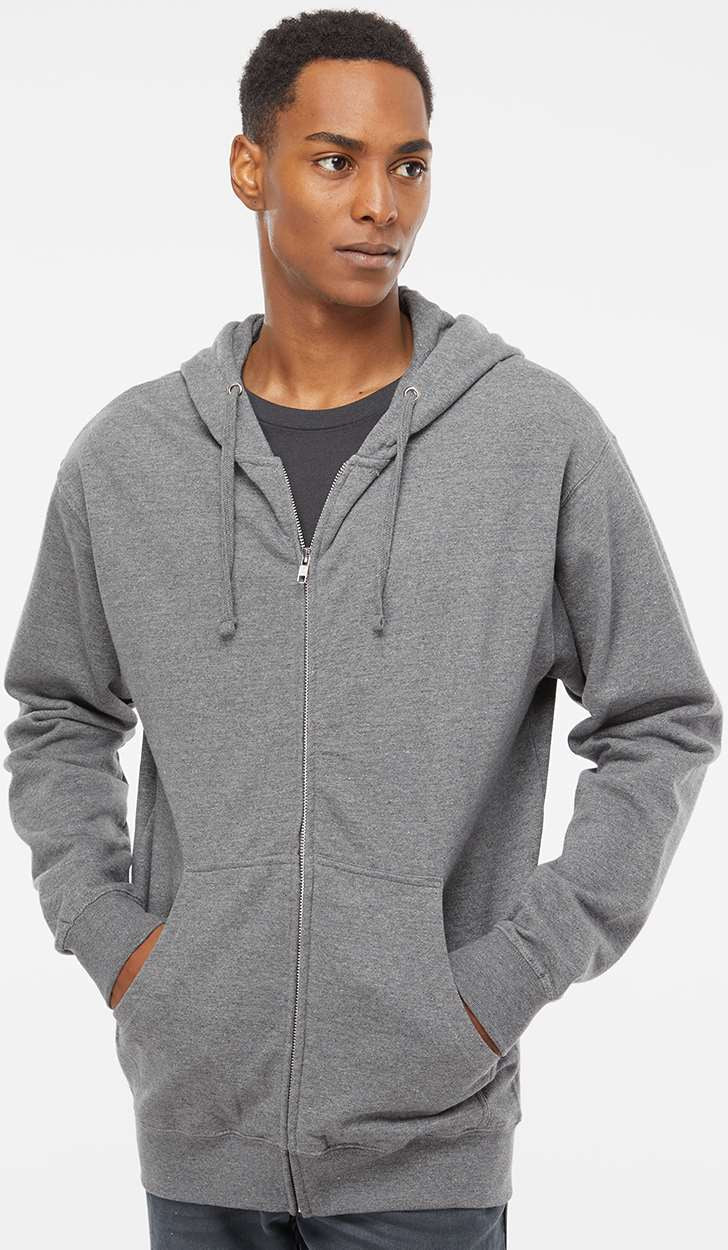no-logo Independent Trading Co. Midweight Full-Zip Hooded Sweatshirt -Men's Layering-Independent Trading Co.-Thread Logic