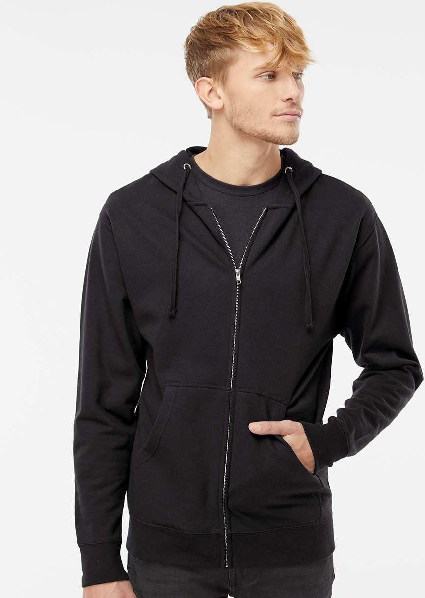 no-logo Independent Trading Co. Midweight Full-Zip Hooded Sweatshirt -Men's Layering-Independent Trading Co.-Thread Logic