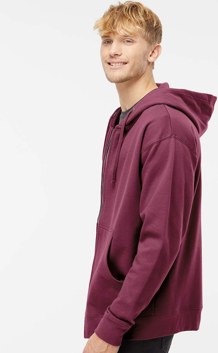 no-logo Independent Trading Co. Midweight Full-Zip Hooded Sweatshirt -Men's Layering-Independent Trading Co.-Thread Logic