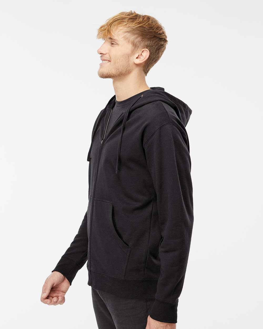 no-logo Independent Trading Co. Midweight Full-Zip Hooded Sweatshirt -Men's Layering-Independent Trading Co.-Thread Logic