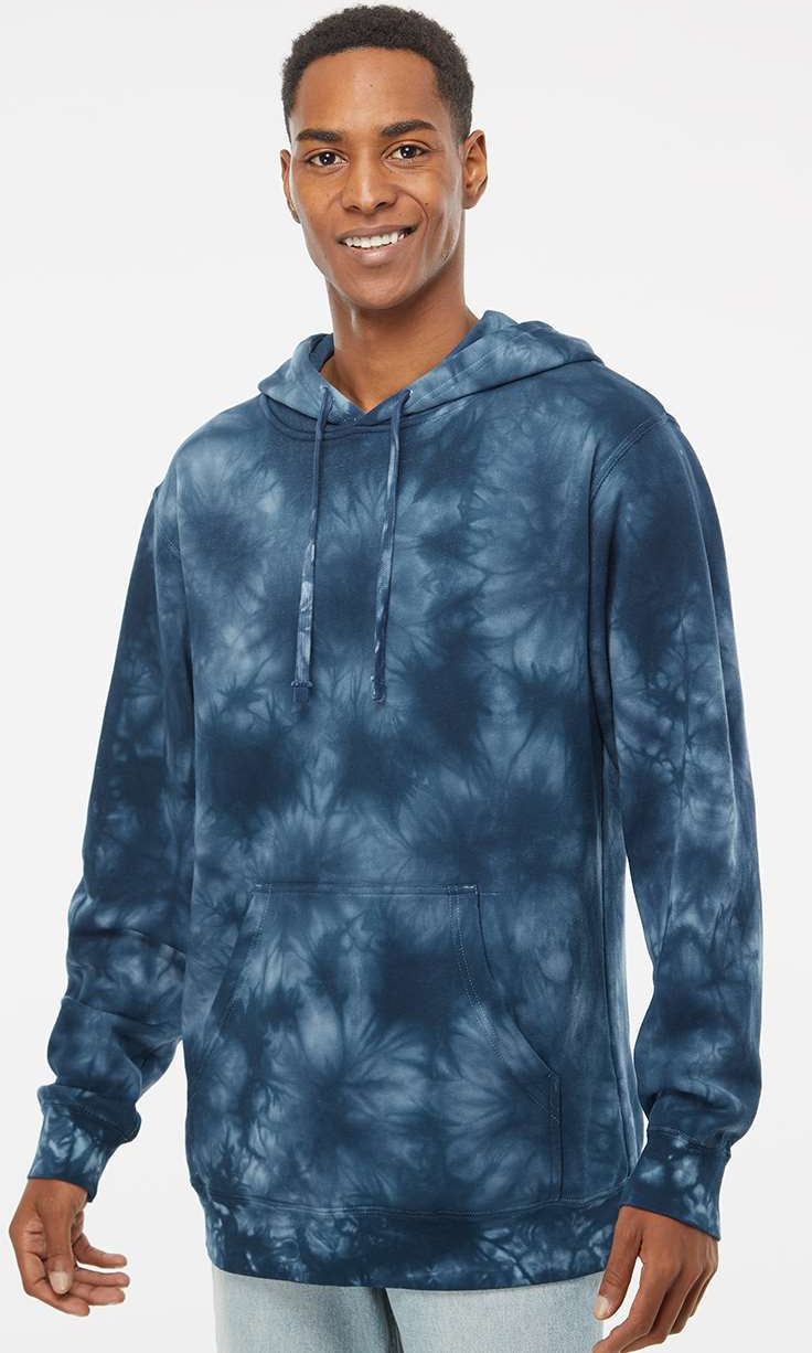 no-logo Independent Trading Co. Midweight Tie-Dye Hooded Sweatshirt-Men's Layering-Independent Trading Co.-Thread Logic