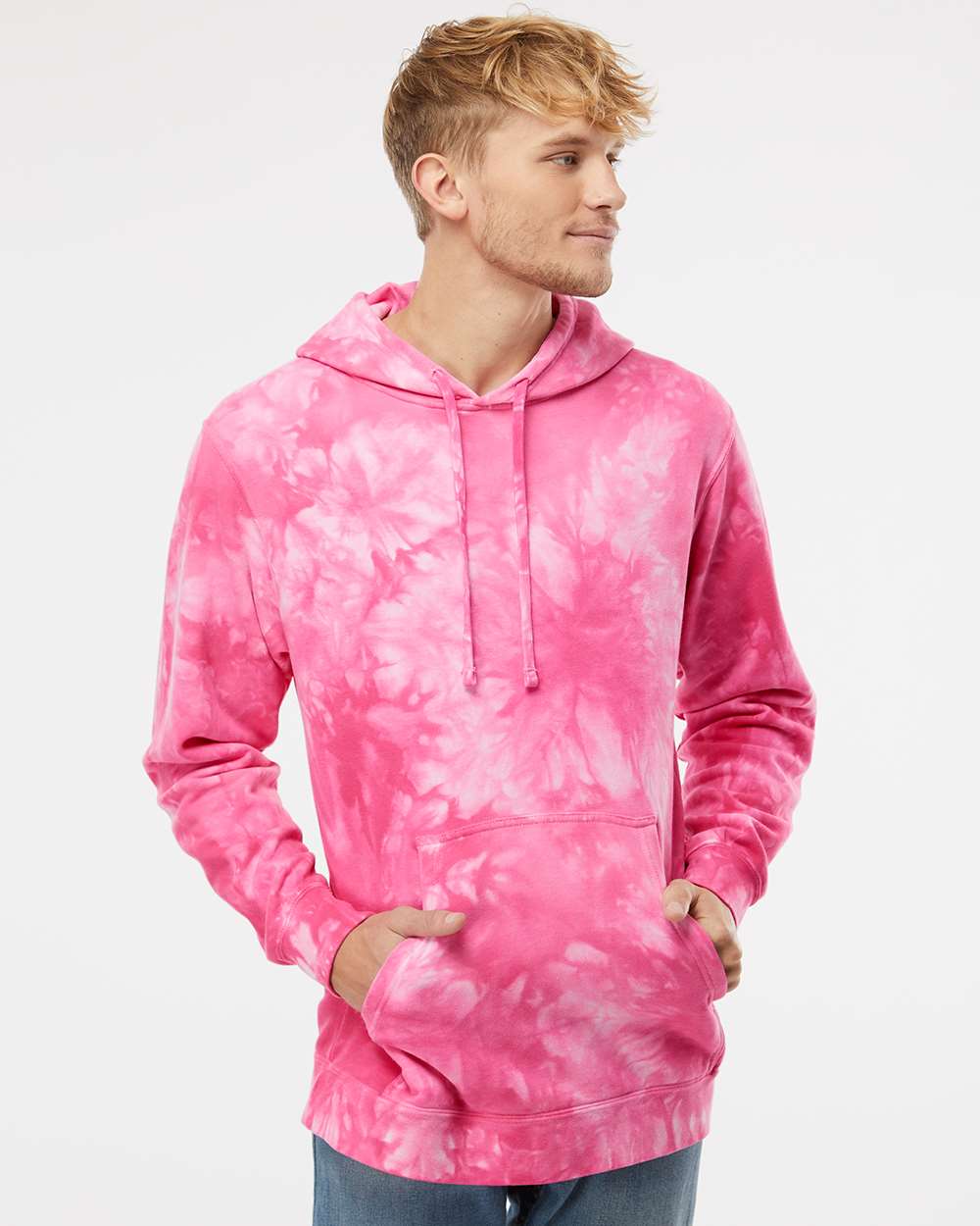 no-logo Independent Trading Co. Midweight Tie-Dye Hooded Sweatshirt-Men's Layering-Independent Trading Co.-Thread Logic