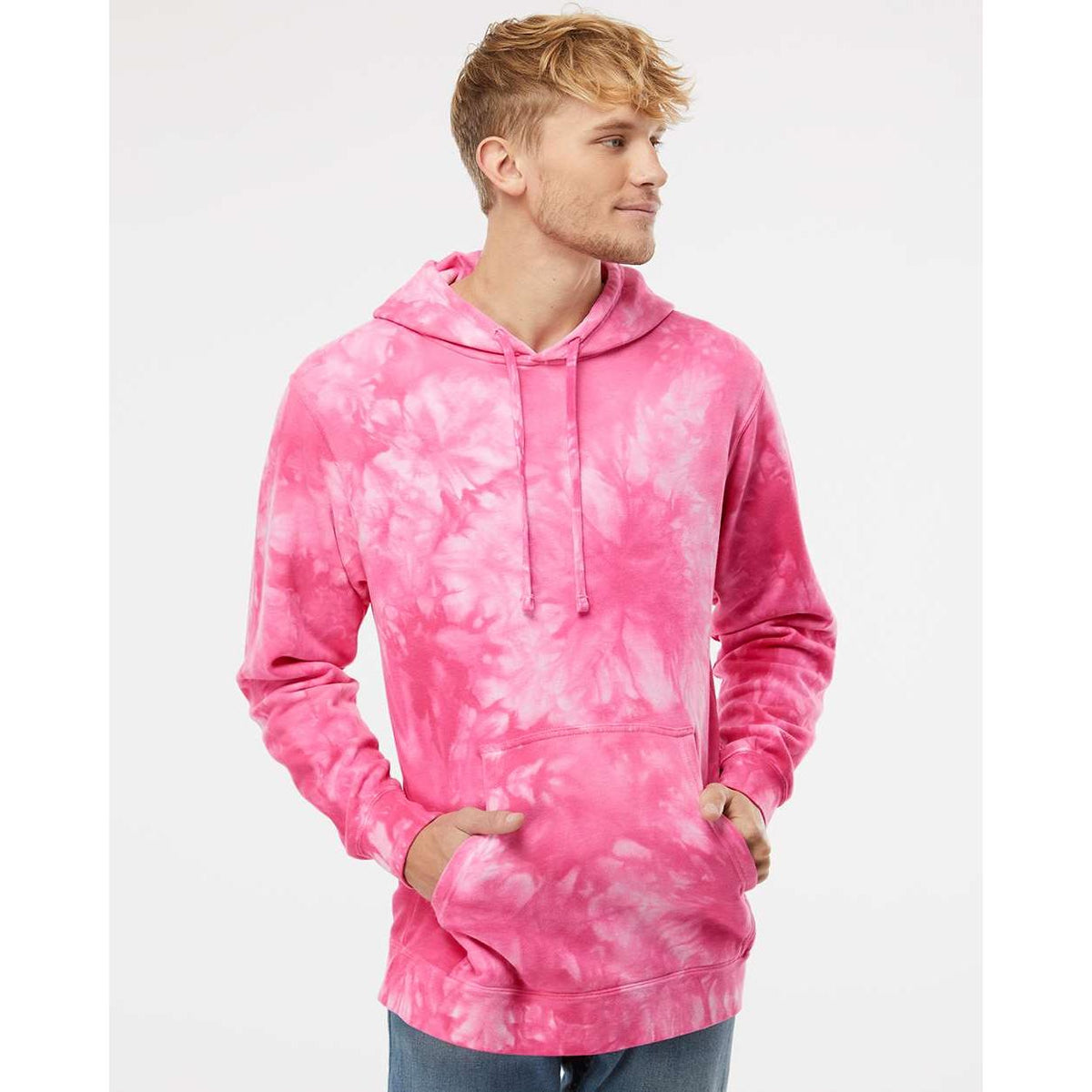 no-logo Independent Trading Co. Midweight Tie-Dye Hooded Sweatshirt-Men's Layering-Independent Trading Co.-Thread Logic