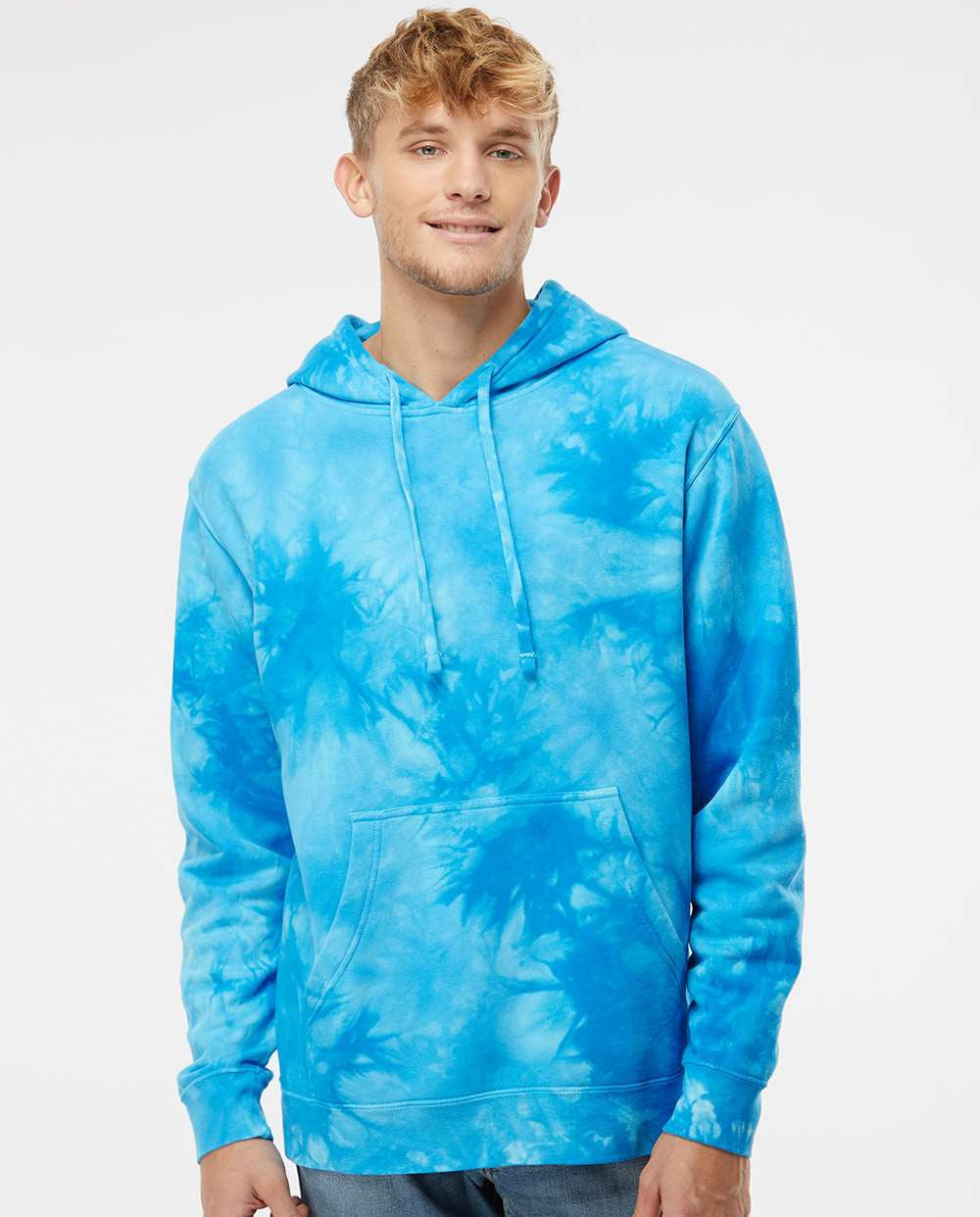 no-logo Independent Trading Co. Midweight Tie-Dye Hooded Sweatshirt-Men's Layering-Independent Trading Co.-Thread Logic