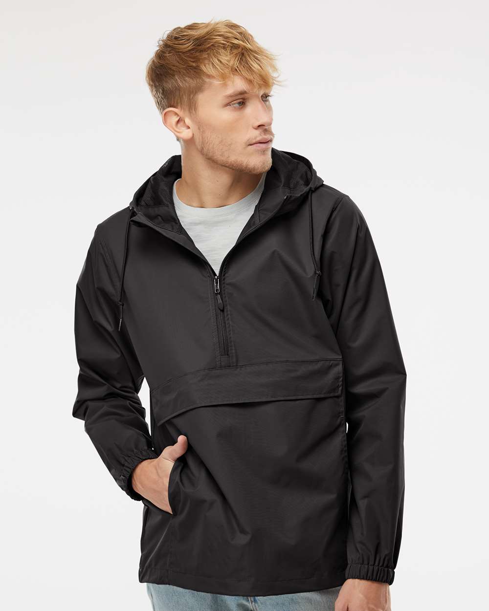 no-logo Independent Trading Co. Nylon Anorak-Men's Jackets-Independent Trading Co.-Thread Logic