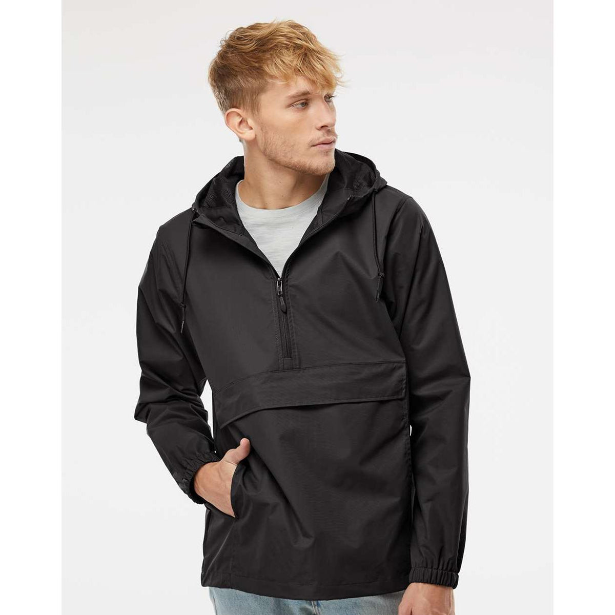 no-logo Independent Trading Co. Nylon Anorak-Men's Jackets-Independent Trading Co.-Thread Logic