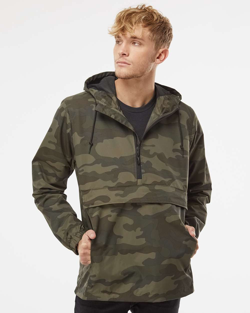 no-logo Independent Trading Co. Nylon Anorak-Men's Jackets-Independent Trading Co.-Thread Logic