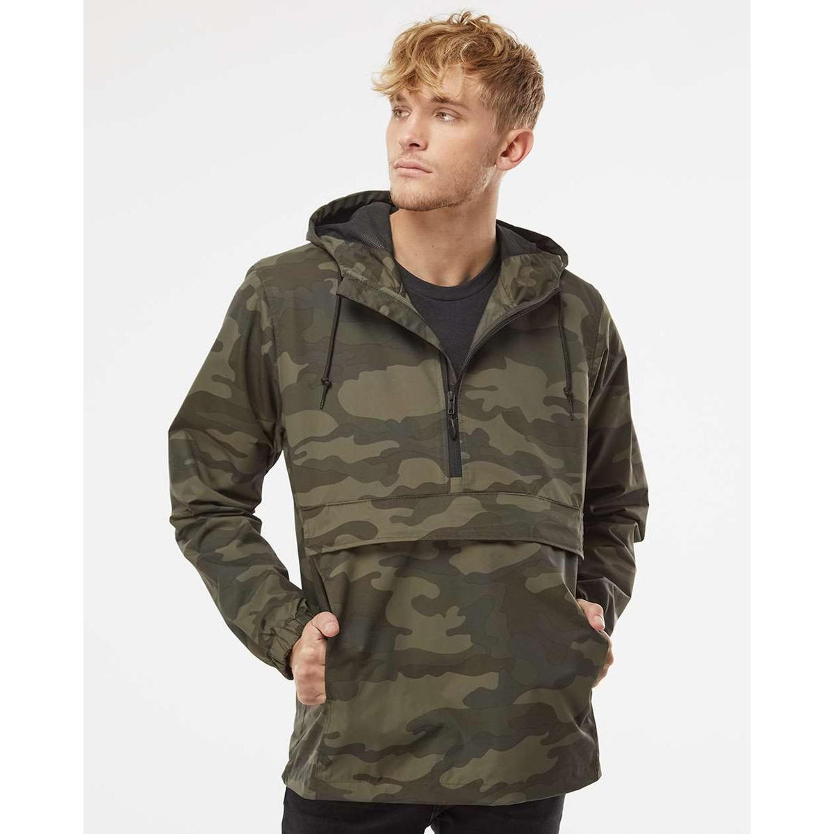 no-logo Independent Trading Co. Nylon Anorak-Men's Jackets-Independent Trading Co.-Thread Logic