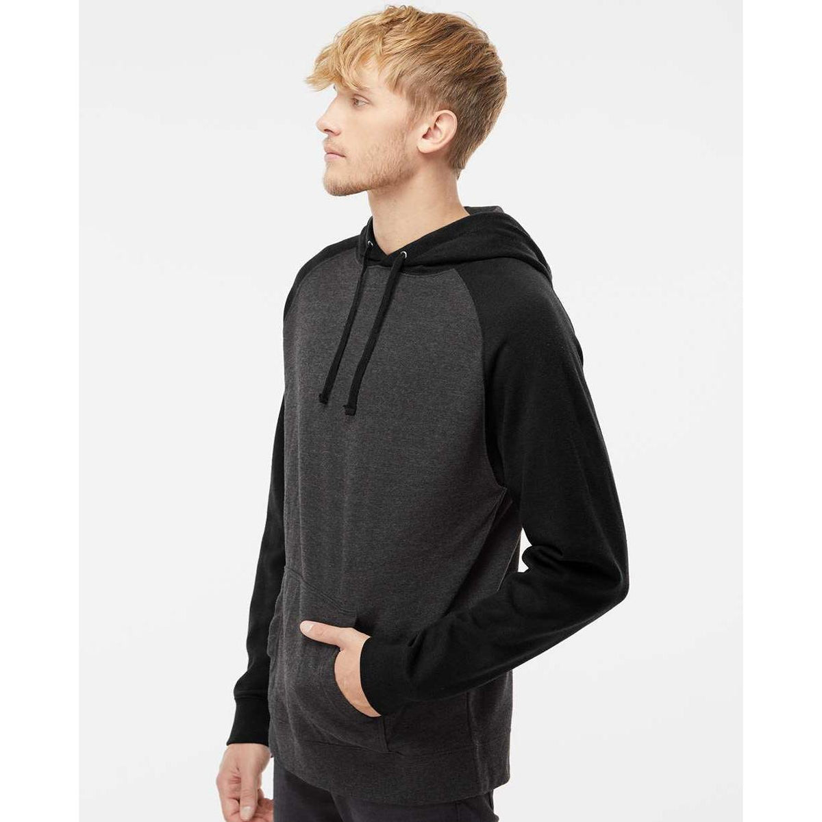 no-logo Independent Trading Co. Raglan Hooded Sweatshirt -Men's Layering-Independent Trading Co.-Thread Logic
