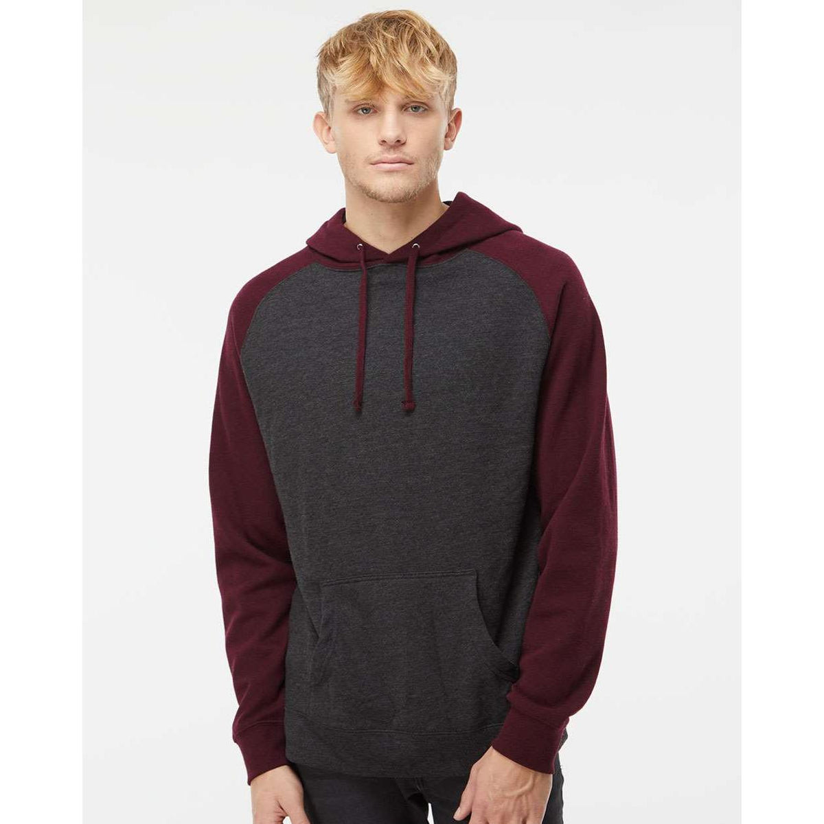 no-logo Independent Trading Co. Raglan Hooded Sweatshirt -Men's Layering-Independent Trading Co.-Thread Logic