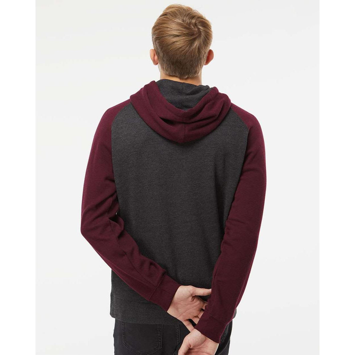 no-logo Independent Trading Co. Raglan Hooded Sweatshirt -Men's Layering-Independent Trading Co.-Thread Logic