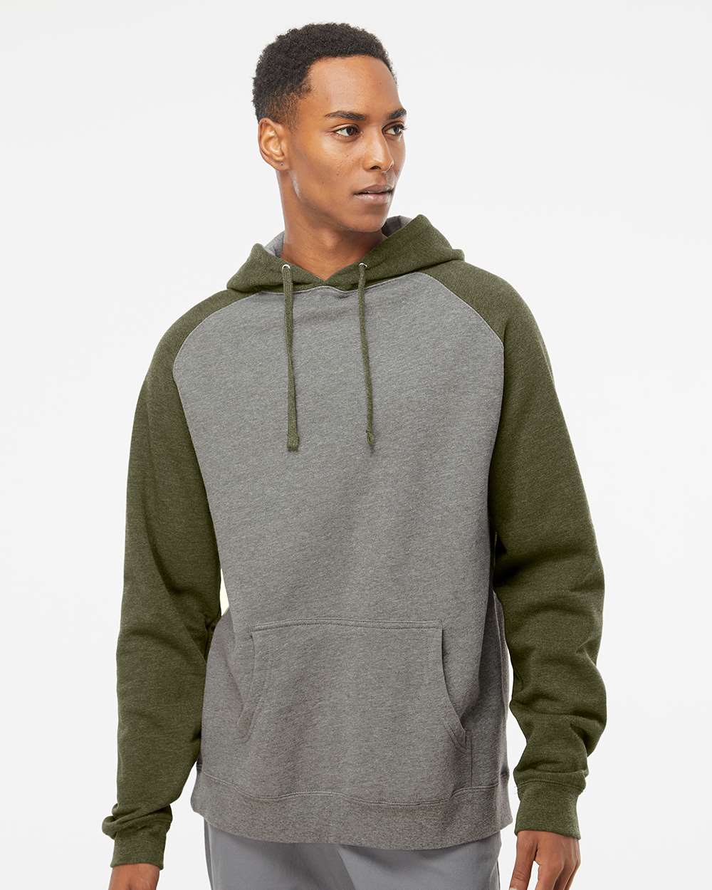 no-logo Independent Trading Co. Raglan Hooded Sweatshirt -Men's Layering-Independent Trading Co.-Thread Logic