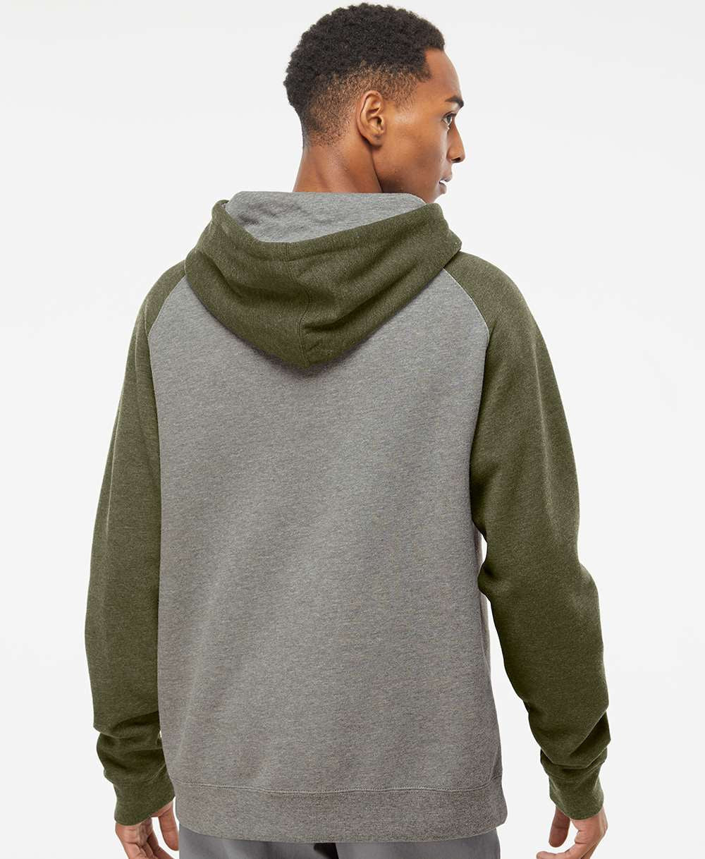 no-logo Independent Trading Co. Raglan Hooded Sweatshirt -Men's Layering-Independent Trading Co.-Thread Logic